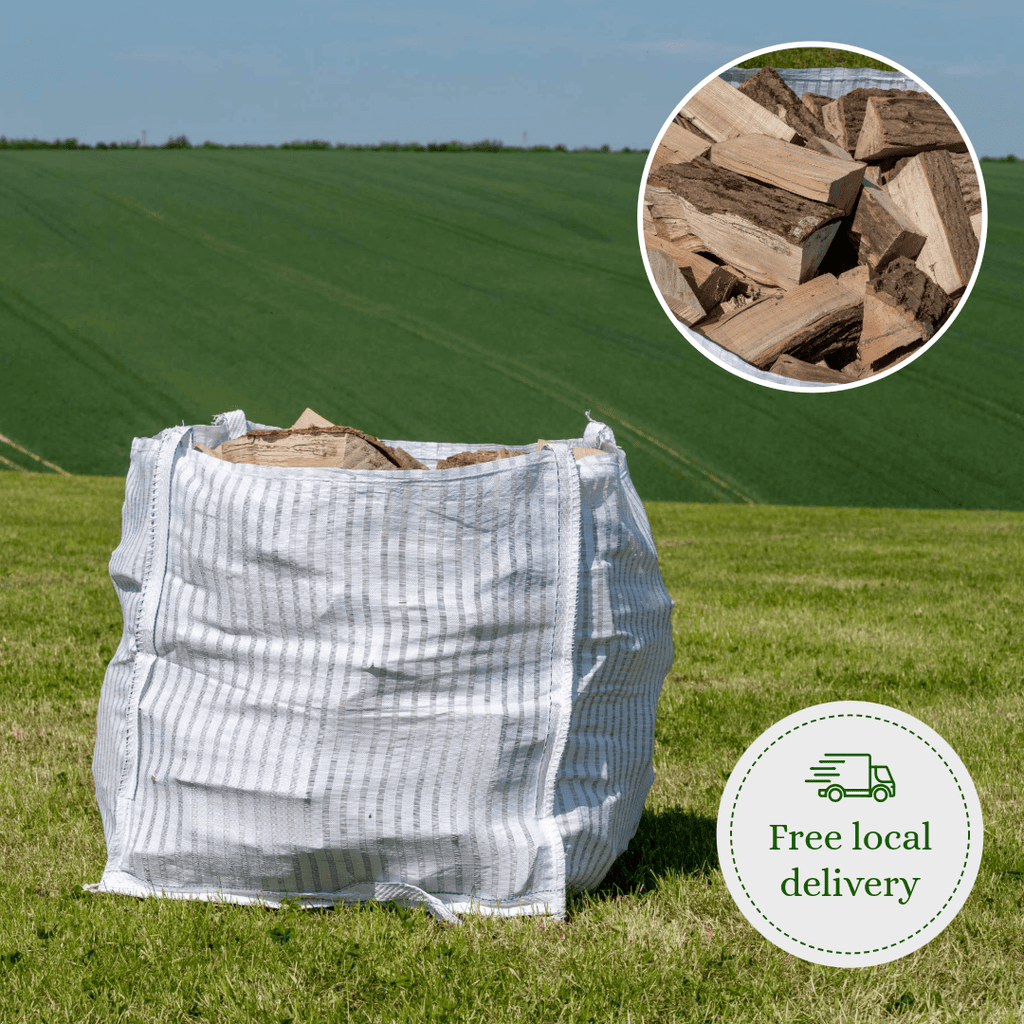 Seasoned Hardwood Firewood Logs – 12" Loose Logs Dumpy Bags Dorset